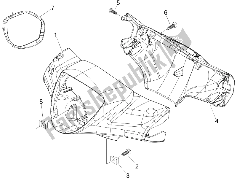 All parts for the Handlebars Coverages of the Piaggio Liberty 200 4T 2006