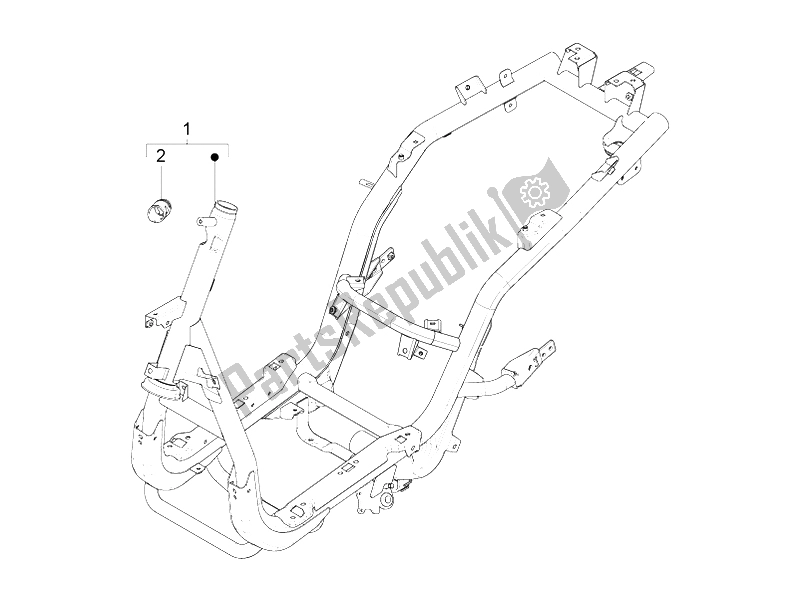 Todas las partes para Marco / Carrocería de Piaggio FLY 125 4T 3V IE E3 LEM 2012