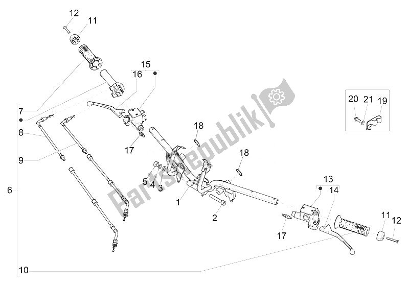 Todas las partes para Manillar - Master Cil. De Piaggio Medley 150 4T IE ABS Asia 2016
