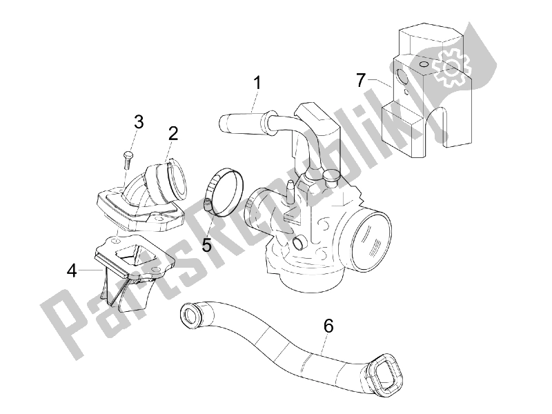 Tutte le parti per il Carburatore, Gruppo - Raccordo del Piaggio Liberty 50 2T 2008