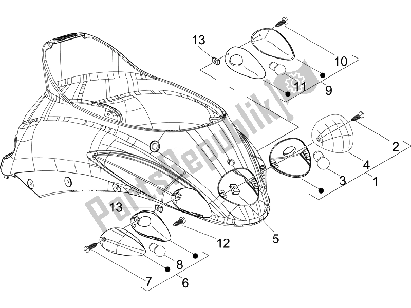 Tutte le parti per il Fanali Posteriori - Indicatori Di Direzione del Piaggio Liberty 50 4T PTT 2014