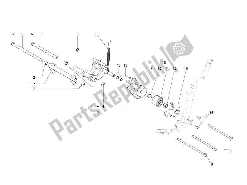 Toutes les pièces pour le Bras Oscillant du Piaggio Liberty 150 4T E3 2008