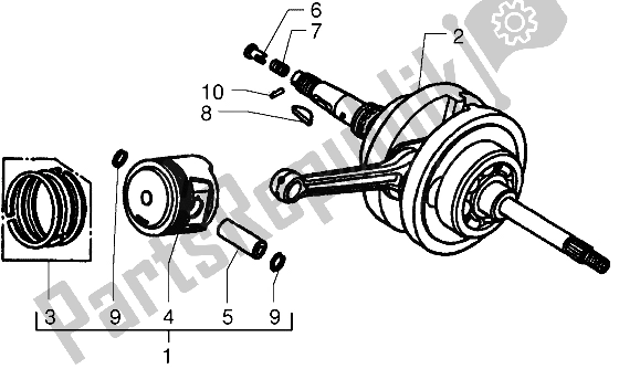 Toutes les pièces pour le Vilebrequin-piston du Piaggio X9 250 2006