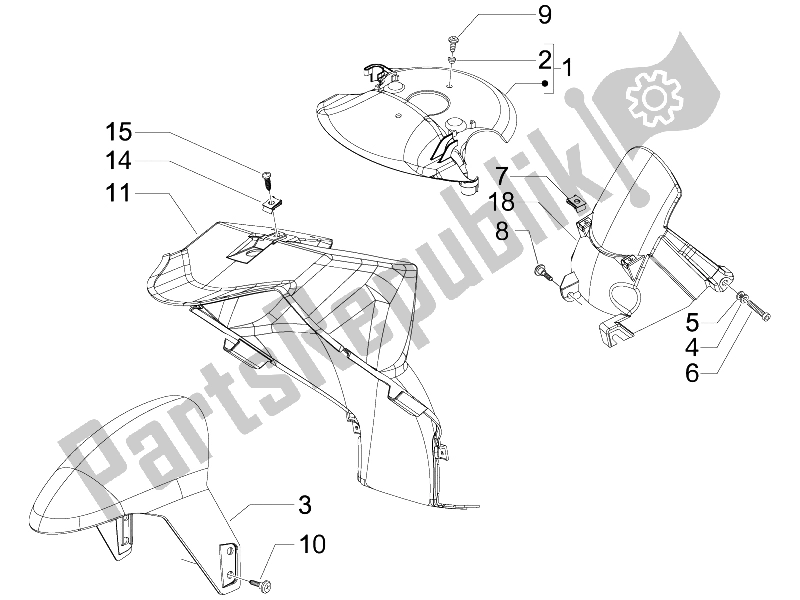 Toutes les pièces pour le Logement De Roue - Garde-boue du Piaggio NRG Power DT 50 2005