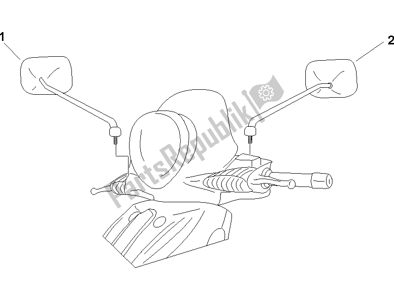 All parts for the Driving Mirror/s of the Piaggio Beverly 500 2005