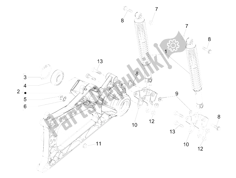 Toutes les pièces pour le Suspension Arrière - Amortisseur / S du Piaggio MP3 500 Sport Business ABS USA 2015