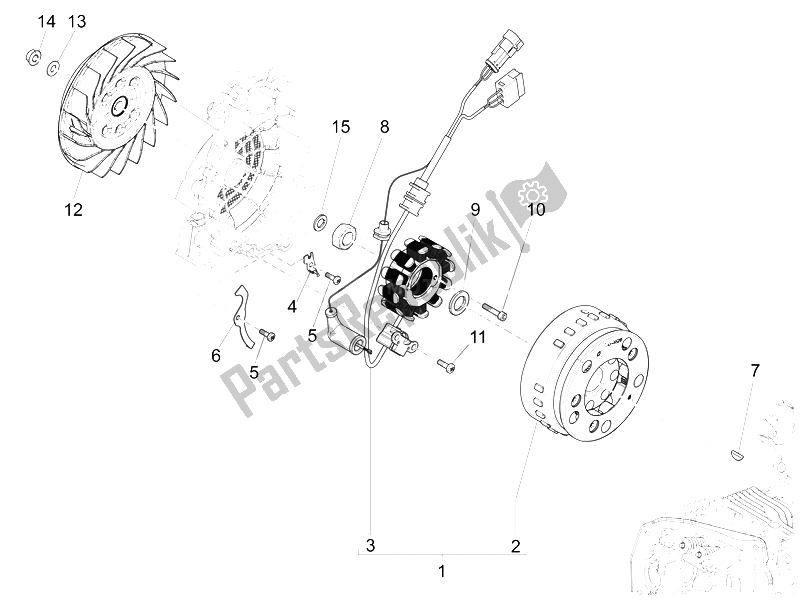 Toutes les pièces pour le Volant Magnéto du Piaggio Liberty 150 Iget 4T 3V IE ABS 2015