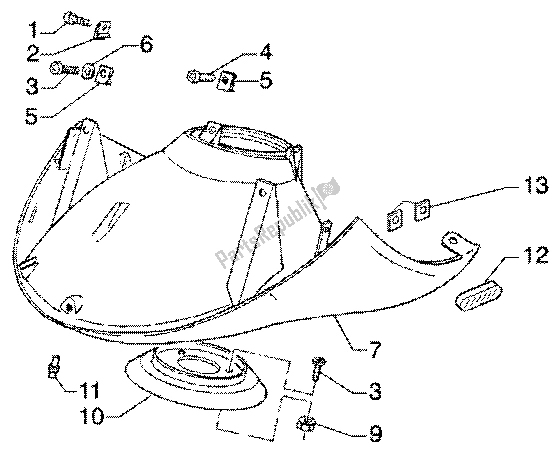 Alle onderdelen voor de Spatbord van de Piaggio Super Hexagon GTX 125 2003