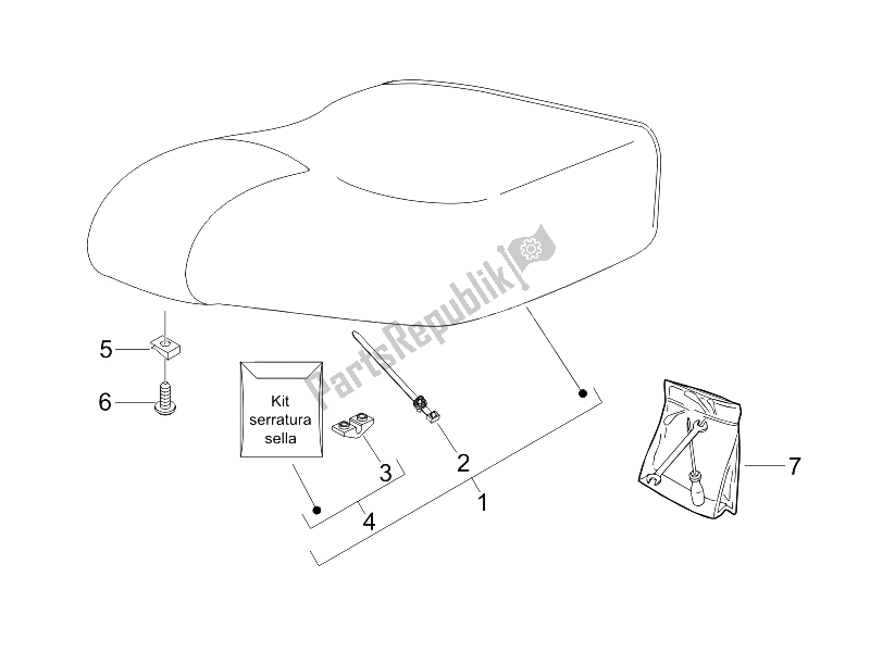 All parts for the Saddle/seats of the Piaggio Liberty 200 4T E3 2006