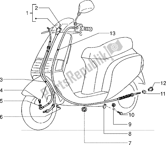 All parts for the Transmissions (2) of the Piaggio Skipper 125 1995