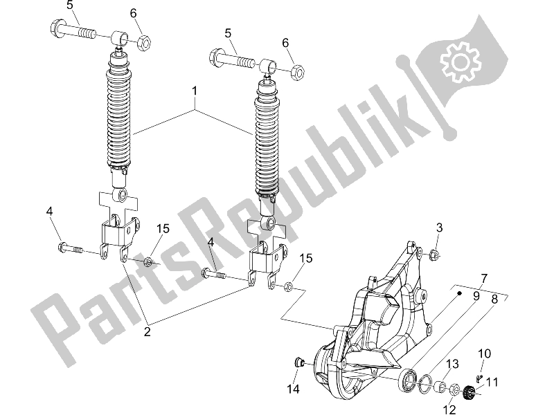 Toutes les pièces pour le Suspension Arrière - Amortisseur / S du Piaggio X8 400 IE Euro 3 UK 2006