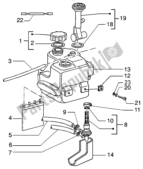 Toutes les pièces pour le Réservoir D'essence du Piaggio NRG MC3 DD 50 2002