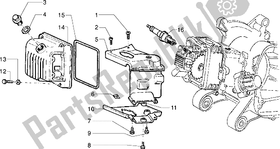 Toutes les pièces pour le Le Couvre-culasse du Piaggio Sfera RST 125 1995