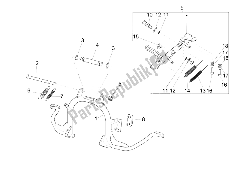 Todas las partes para Soporte / S de Piaggio Liberty 125 4T PTT E3 E 2007