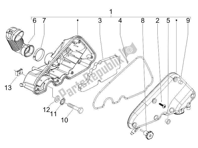 Todas las partes para Filtro De Aire de Piaggio ZIP 50 2006