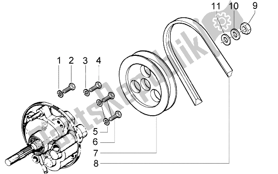 All parts for the Component Parts Of Rear Hub of the Piaggio Ciao 50 1996