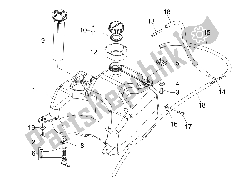 Alle onderdelen voor de Benzinetank van de Piaggio Carnaby 125 4T E3 2007