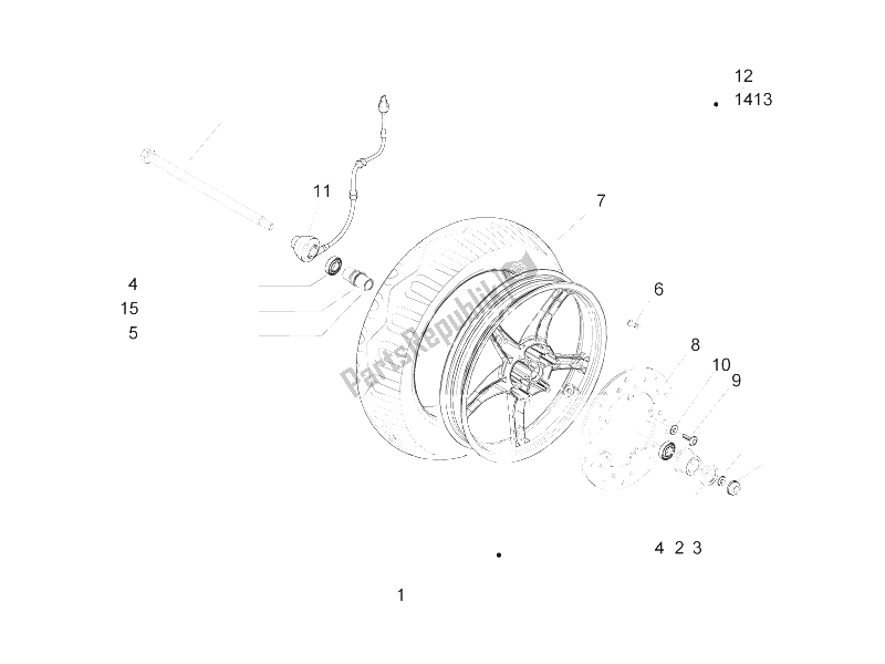 Toutes les pièces pour le Roue Avant du Piaggio ZIP 50 2T 2009