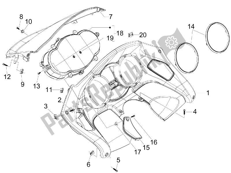 All parts for the Meter Combination-dashbord of the Piaggio MP3 250 IE LT 2008