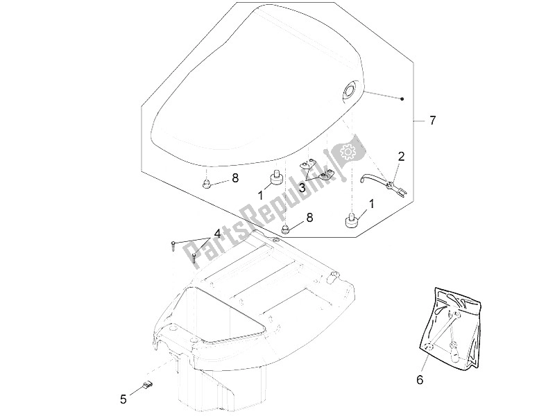 Toutes les pièces pour le Selle / Sièges du Piaggio Liberty Elettrico PPT Austria Spain 50 2011