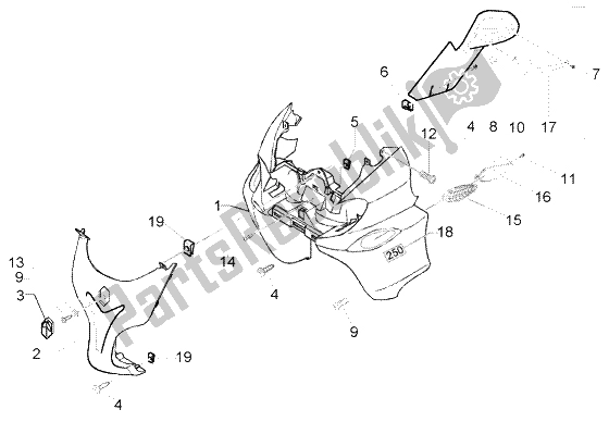 Todas as partes de Escudo do Piaggio X9 250 Evolution 2000