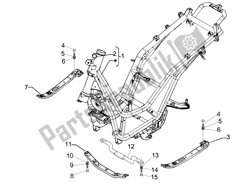 Todas las partes para Marco / Carrocería de Piaggio Beverly 125 Tourer E3 2007