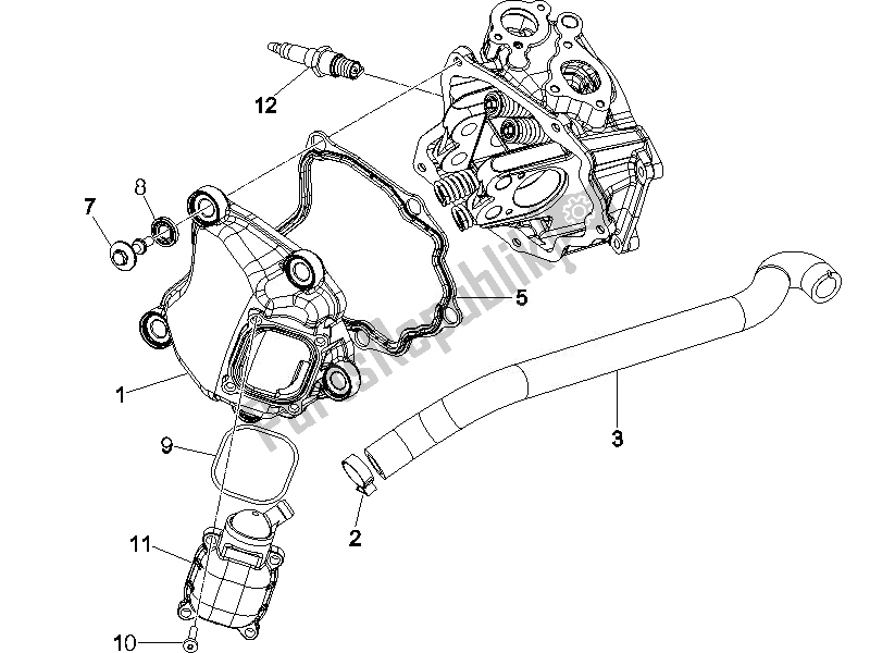 Alle onderdelen voor de Kleppendeksel van de Piaggio X8 125 Premium Euro 3 UK 2007