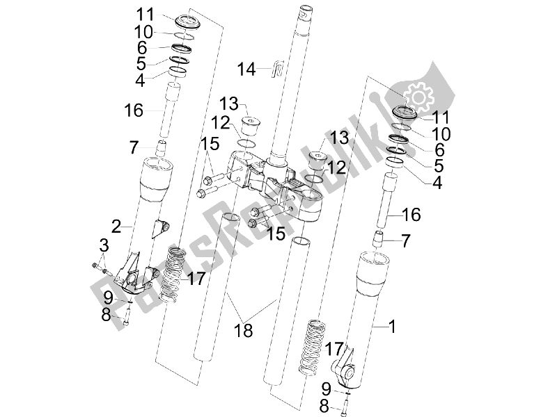 Toutes les pièces pour le Composants De La Fourche (kayaba) du Piaggio Beverly 400 IE E3 2006