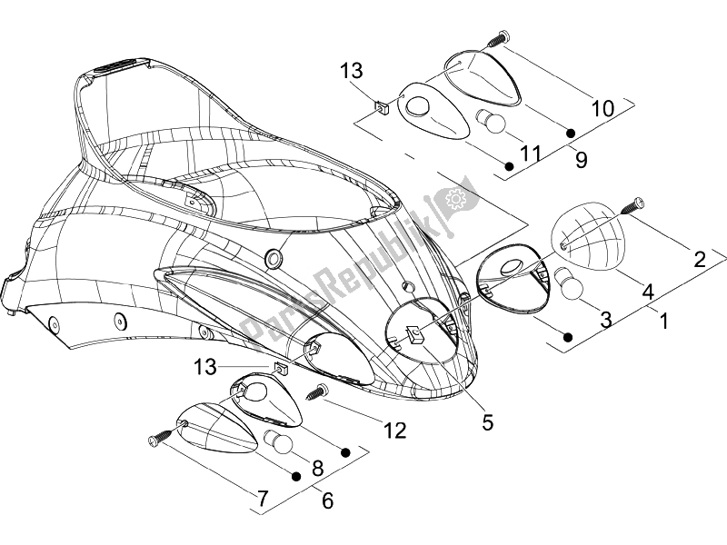 Todas las partes para Faros Traseros - Luces Intermitentes de Piaggio Liberty 50 4T Delivery 2010