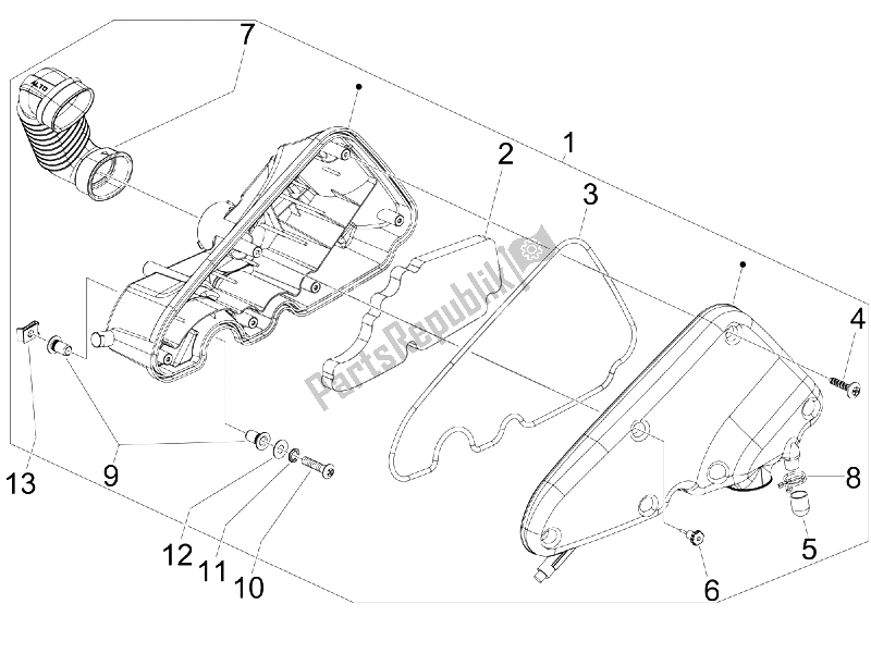 Todas las partes para Filtro De Aire de Piaggio Liberty 125 4T 2V E3 2009