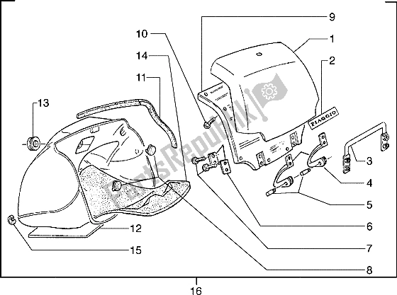 All parts for the Glove Compartment of the Piaggio Hexagon 125 1996