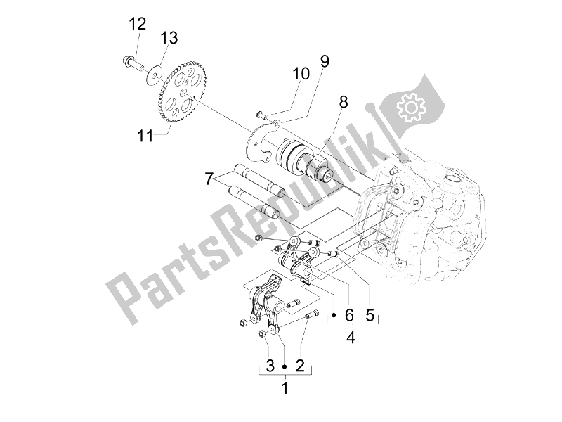 Tutte le parti per il Unità Di Supporto Leve A Dondolo del Piaggio MP3 400 IE LT Sport 2008