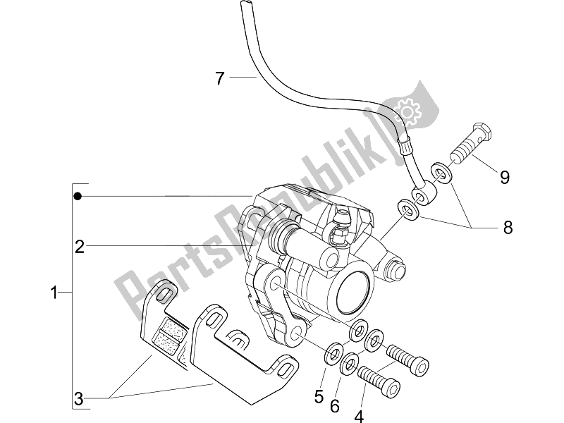 All parts for the Brakes Pipes - Calipers of the Piaggio Typhoon 50 2006