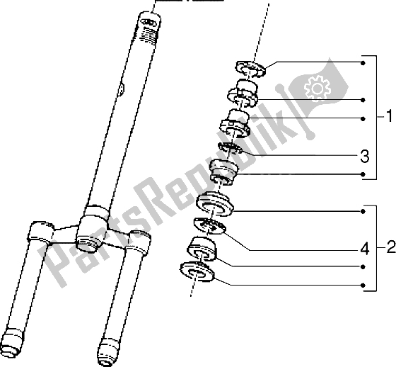 Toutes les pièces pour le Roulements à Billes De Direction du Piaggio Skipper 150 1998