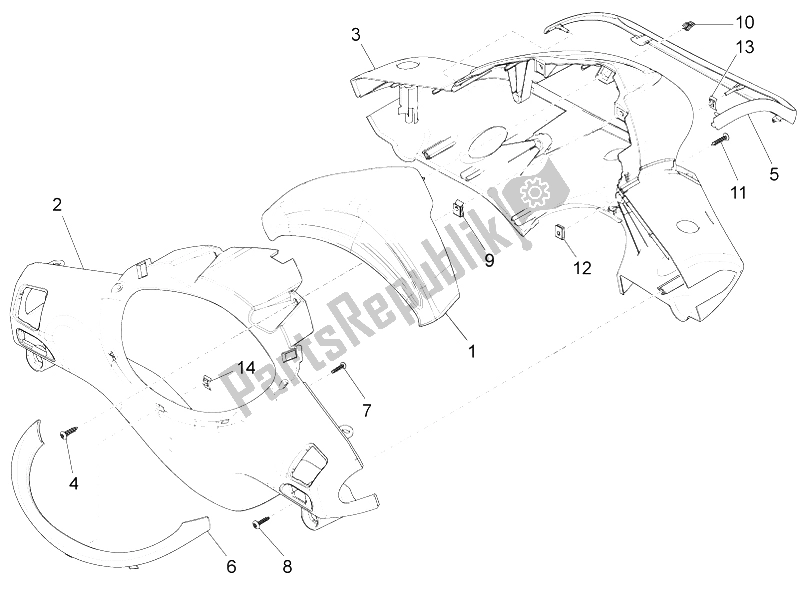 Tutte le parti per il Coperture Per Manubri del Piaggio FLY 50 4T 2V 25 30 KMH 2012