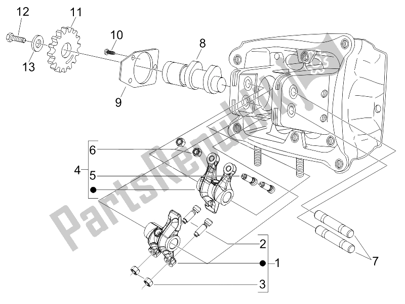 Todas las partes para Unidad De Soporte De Palancas Oscilantes de Piaggio Beverly 400 IE Tourer E3 2008