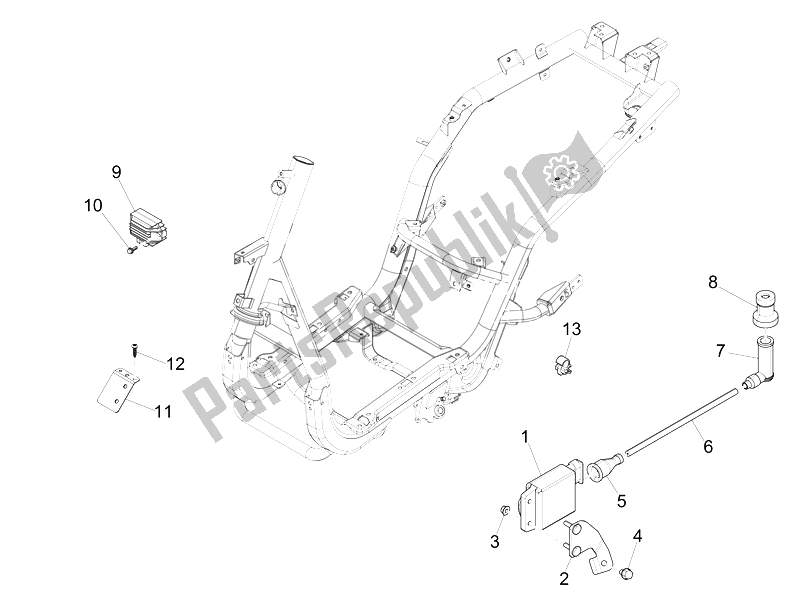 All parts for the Voltage Regulators - Electronic Control Units (ecu) - H. T. Coil of the Piaggio FLY 50 4T 2V 2014
