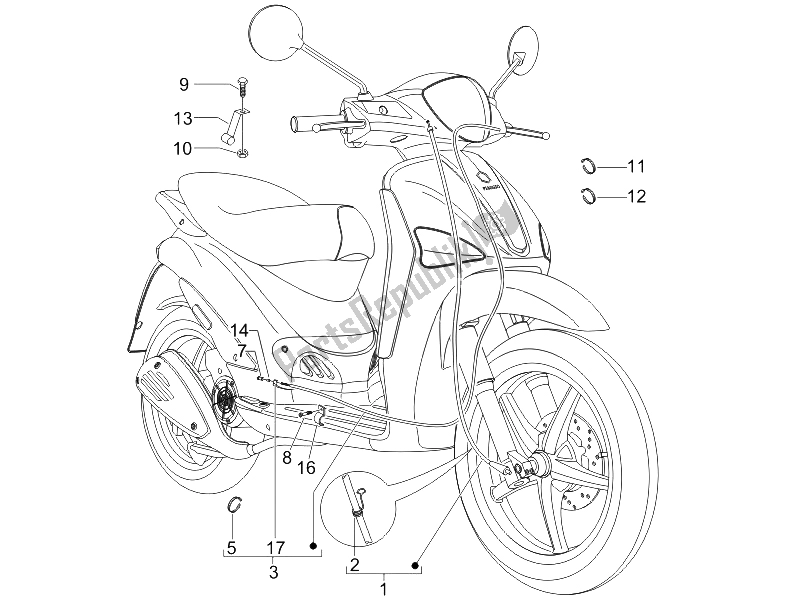 Toutes les pièces pour le Transmissions du Piaggio Liberty 125 4T Sport E3 UK 2006