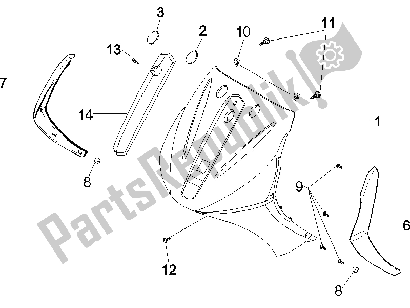 Toutes les pièces pour le Bouclier Avant du Piaggio Beverly 500 IE E3 2006