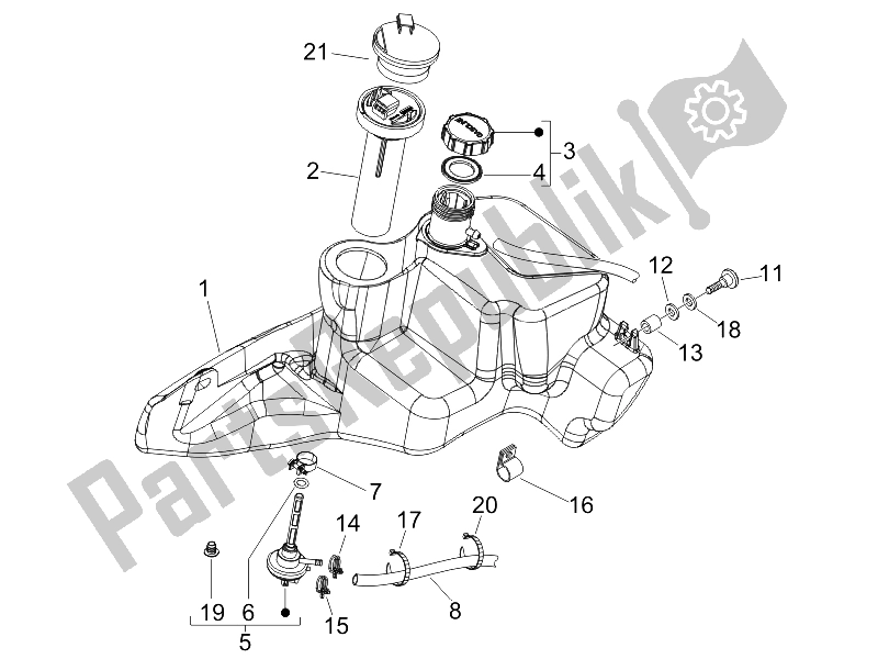 Toutes les pièces pour le Réservoir D'essence du Piaggio ZIP 50 2006