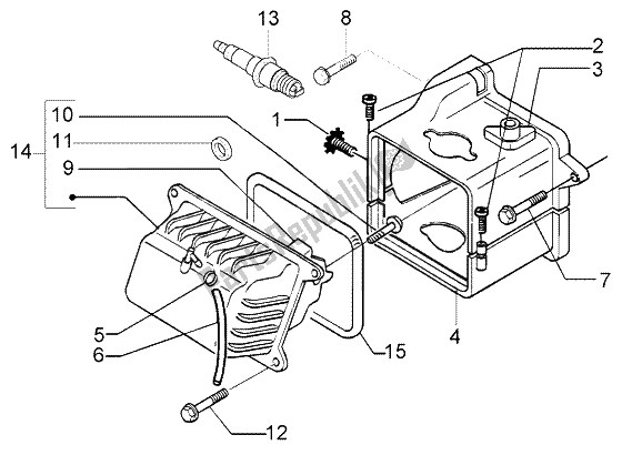 All parts for the Cylinder Head Cover of the Piaggio FLY 50 4T 2008