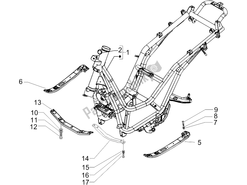 All parts for the Frame/bodywork of the Piaggio Beverly 400 IE E3 2006