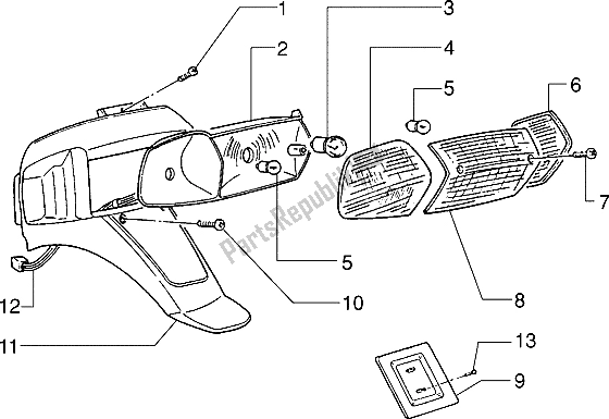 Alle onderdelen voor de Achterlicht van de Piaggio ZIP RST 50 1996