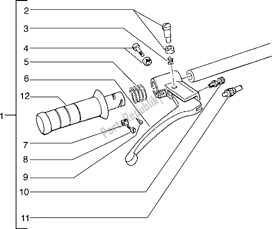 All parts for the Handlebars Component Parts of the Piaggio Typhoon 125 X 2000