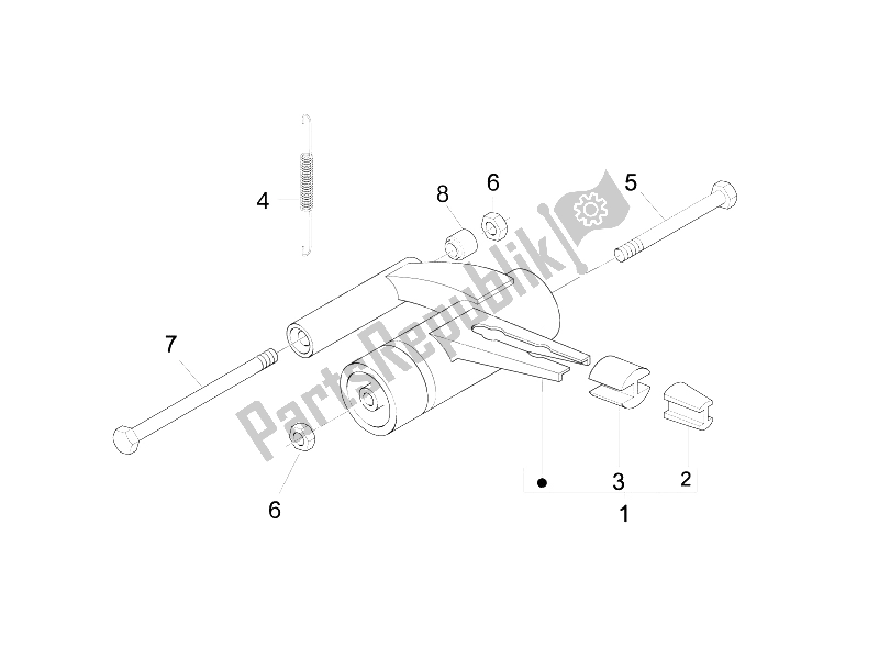 All parts for the Swinging Arm of the Piaggio Liberty 50 4T PTT 2009