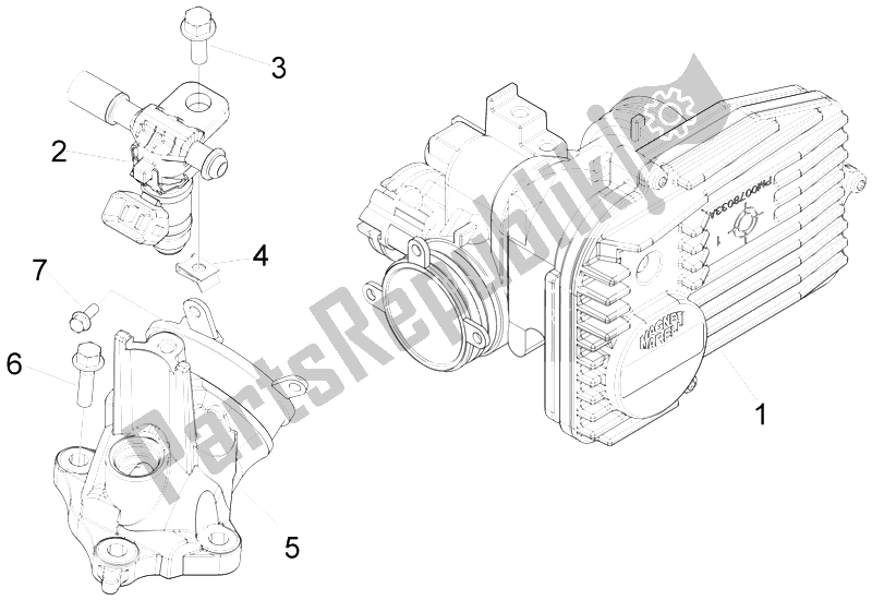 Toutes les pièces pour le Corps De Papillon - Injecteur - Tuyau Union du Piaggio MP3 400 IE MIC 2008