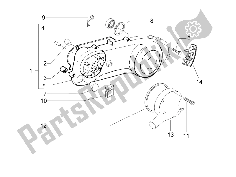 Toutes les pièces pour le Couvercle De Carter - Refroidissement Du Carter du Piaggio Typhoon 50 2006