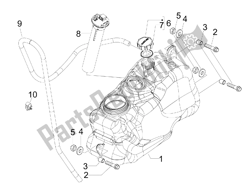 Tutte le parti per il Brandstoftank En Toebehoor del Piaggio MP3 400 IE LT Sport 2008