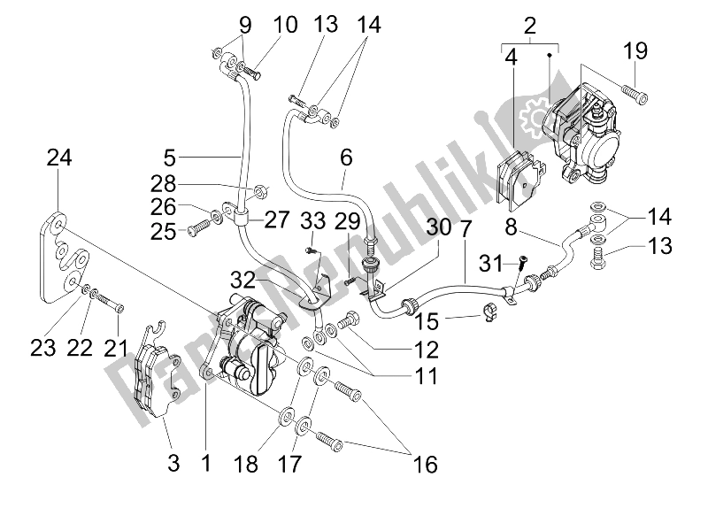 Todas las partes para Tubos De Frenos - Pinzas de Piaggio X8 200 2005