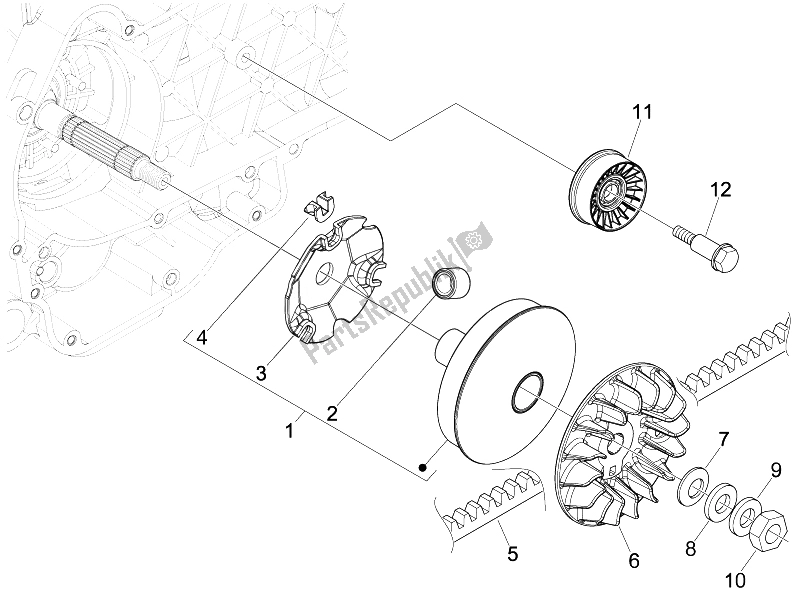 Toutes les pièces pour le Poulie Motrice du Piaggio Beverly 250 Tourer E3 2007